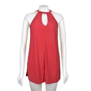 NWT Boohoo Petite Lorna Tie Neck Cut Out Swing Mini Dress Red Size 2
